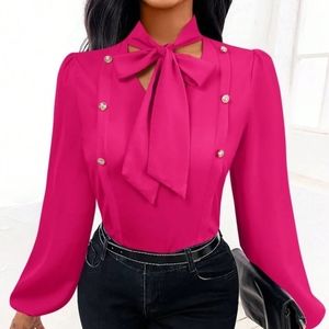 Pretty In Pink Bow Tie Blouse